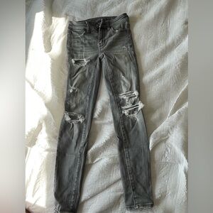 american eagle gray ripped jeans
